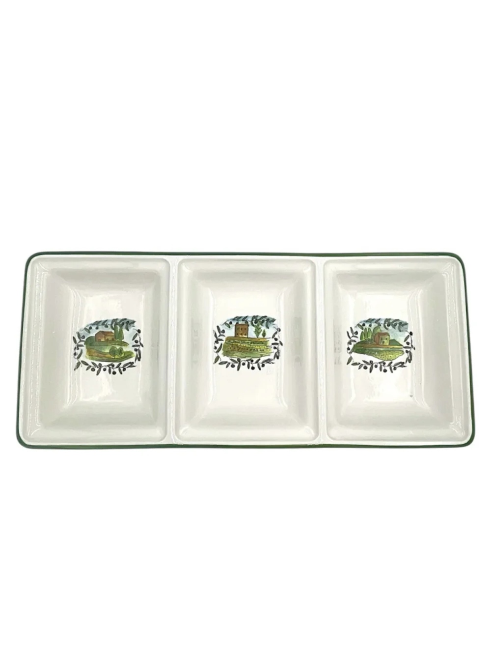 Crate & Barrel Rosanna Import Tuscany Series Divided Dish Platter Made in Italy